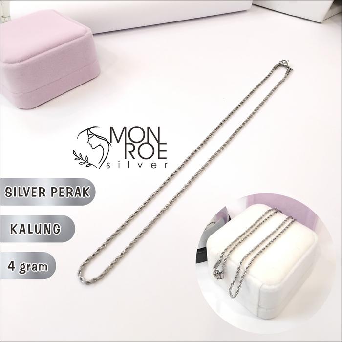 Kalung Tambang 4 Gram Elegan Silver Perak Logam Mulia