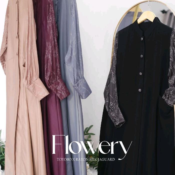 Gamis Flowery muslimah By Alhaura