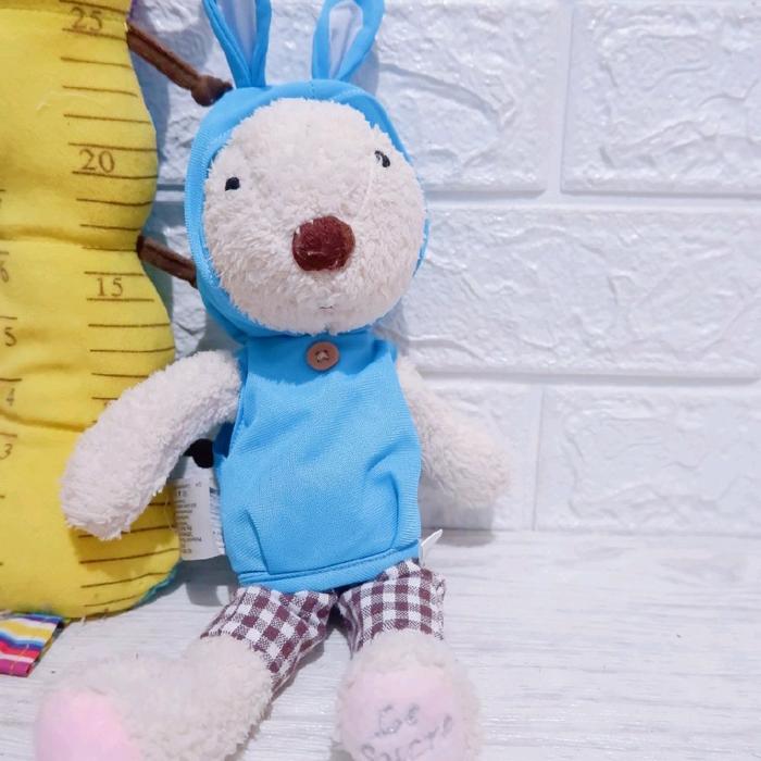 Boneka Kelinci lesur Le Sucre kostum biru hoodie