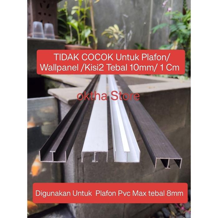 Rel M Almunium pintu geser Panjang 1 meter Pintu Kaca  2 Jalur