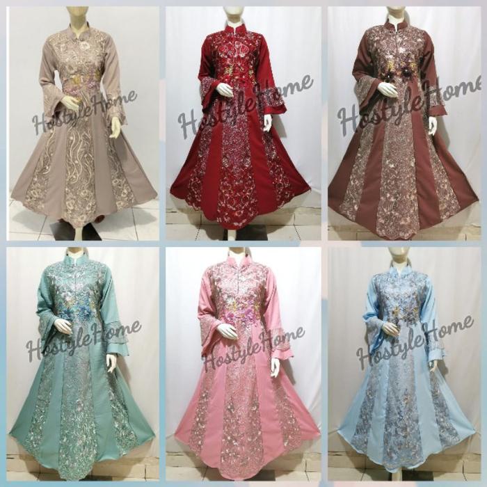 Joana - Baju Gamis Brukat Brokat Tile Busui Dewasa M L Xl Xxl Acara Pesta Kondangan Wedding Nikahan