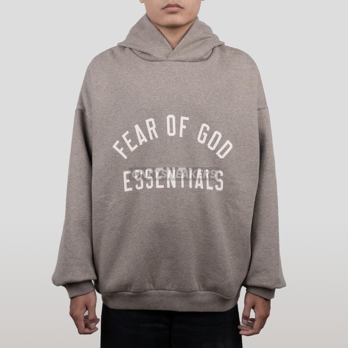 ESSENTIALS FOG FLEECE HEATHER GREY HOODIE