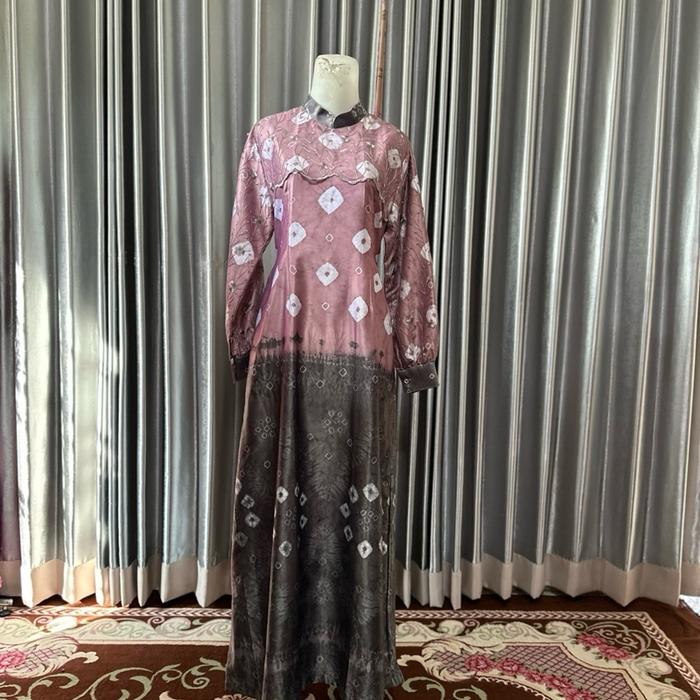 COUPLE MUSLIM SERAGAM GAMIS, KEMEJA JUMPUTAN HANDMADE ASLI  PALEMBANG Setelan Dress Lebaran