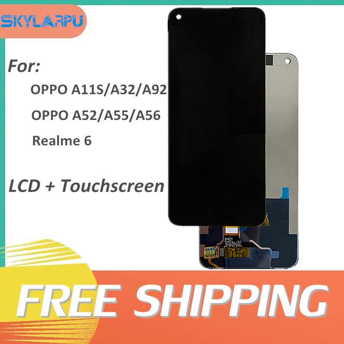 Layar LCD Ponsel Lengkap untuk OPPO A11S A32 A52 A55 A56 A92 Realme 6