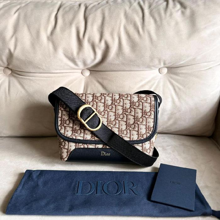 Dior Mini Jett Messenger Bag With Flap (New)