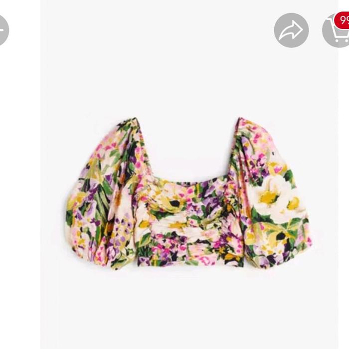 HM atasan crop puff multi