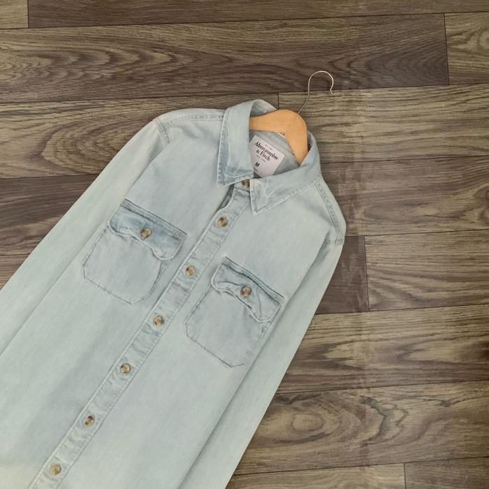 Kemeja ABERCROMBIE & FITCH Branded Denim Long Sleeve