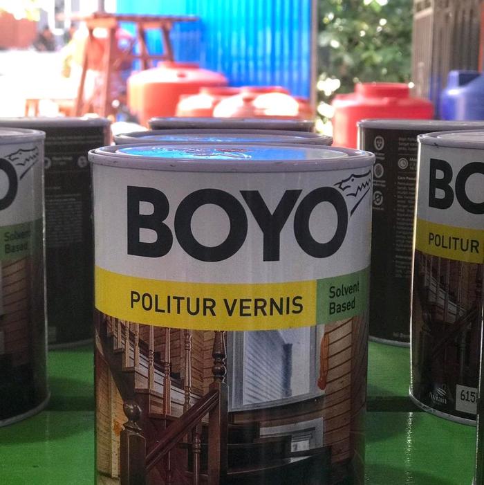 BOYO Politur Vernis Solvent Based - Cat Kilap untuk Kayu dan Permukaan Logam