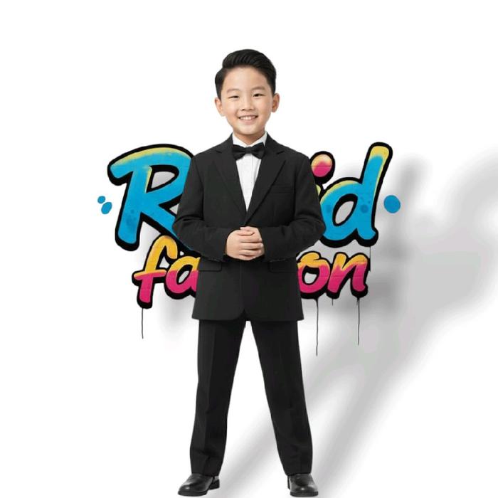 Celana Anak Laki-Laki Panjang Formal Bahan Teflon Twist Warna Hitam - Fashion