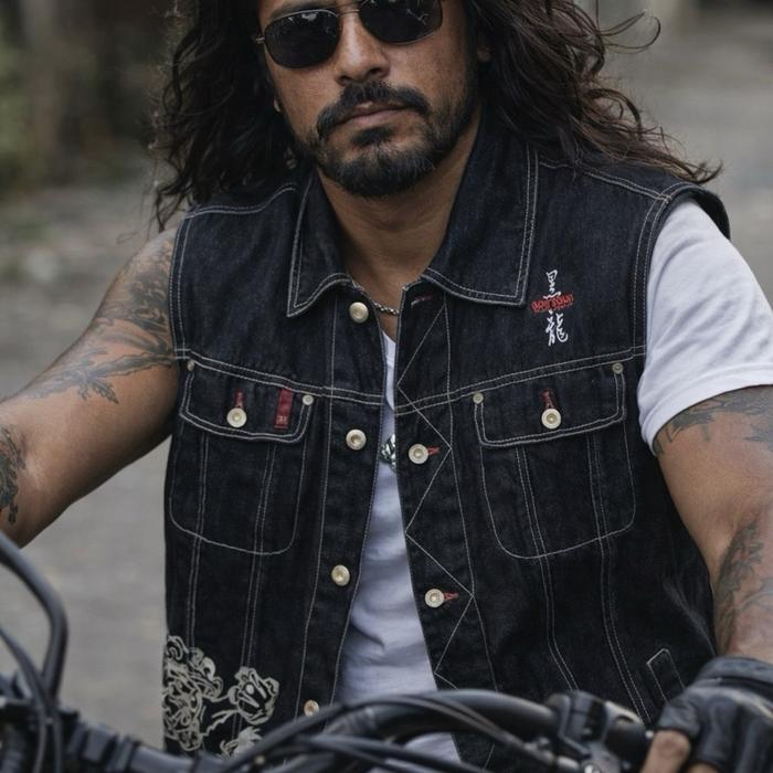 DOGTOWN Black Dragon Denim Vest Black Originals XL