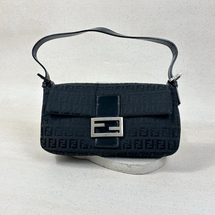 Fendi Baguette Bag Black Monogram