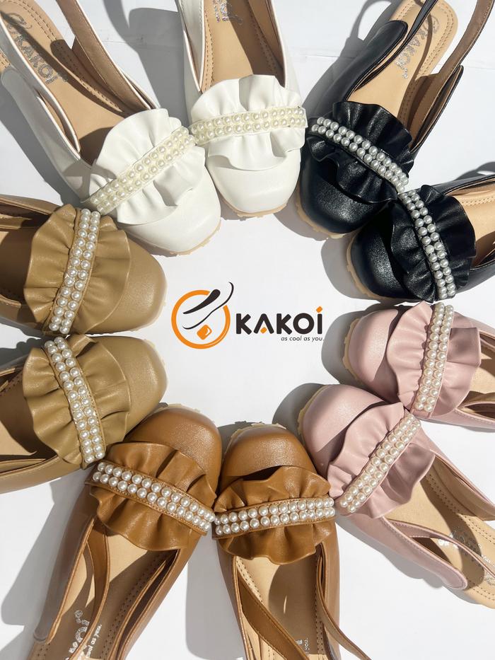 Kakoi Sepatu Mules Tali Shoes Sintetis Leather Pealry Moms and kids Ukuran 32 sampai 42