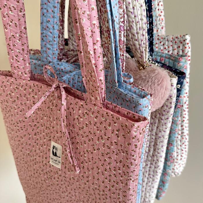 [Ready Stock] Quilted Puffy Tote Bag Handmade | Bonjour Lilo