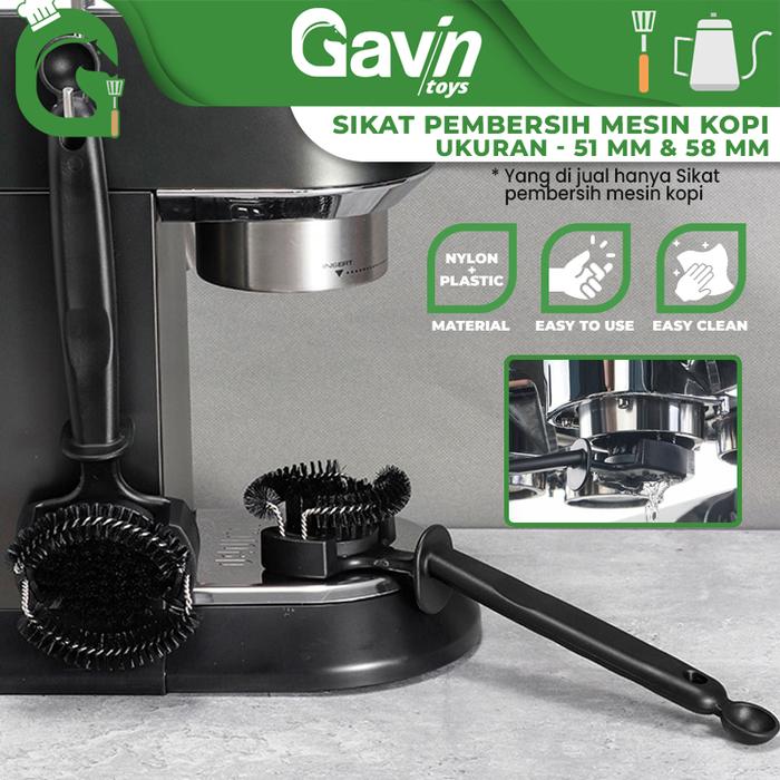 Cleaning Brush Espresso Machine Sikat Pembersih Mesin Kopi Espresso 53mm & 58mm