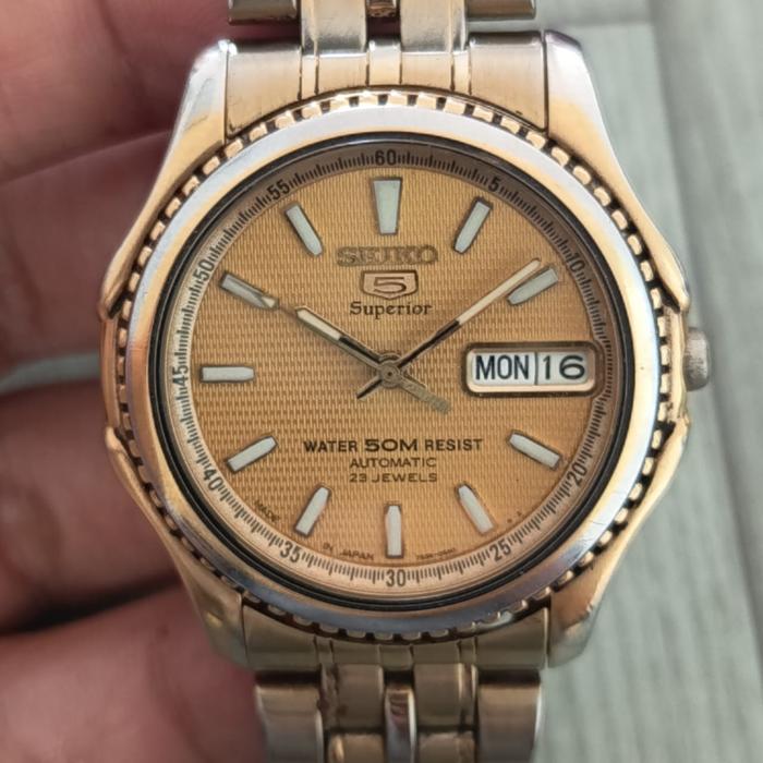 Seiko 5 Superior 7S36 - 0090 Automatic Full Gold Day Date All Original
