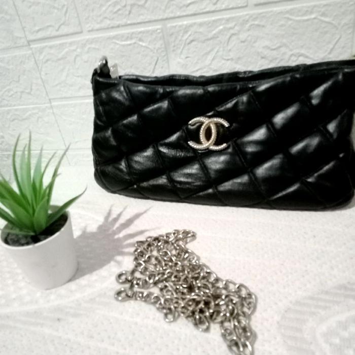 Tas PL sling kulit asli minus talpan pengganti (rantai rusak)