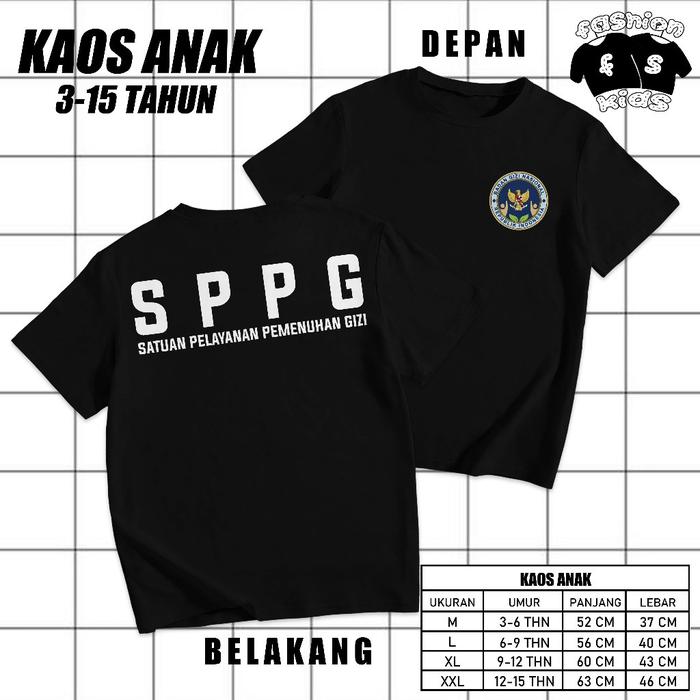 Kaos Anak - Kaos SPPG Badan Gizi Nasional Combed 30s / Baju Seragam MBG