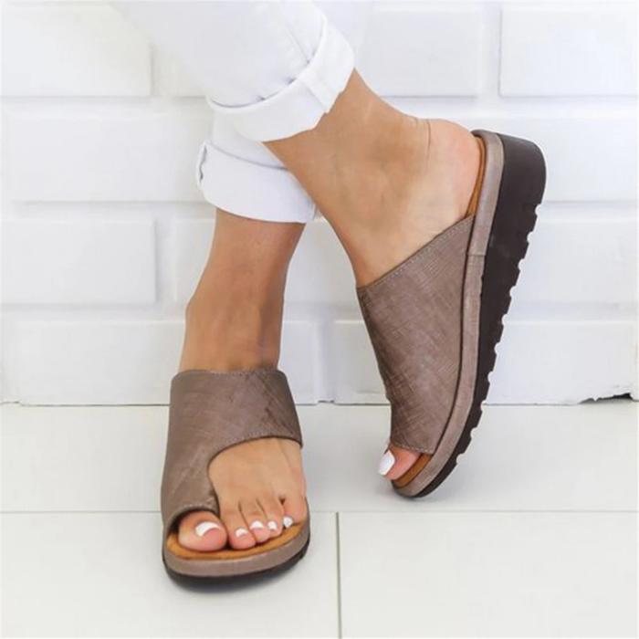 New Women Slippers Flat Sole Casual Soft Big Toe Foot Sandal Women Shoes Comfy Platform Orthopedic B