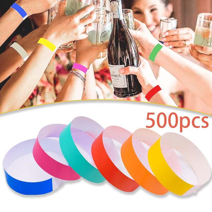 500pcs Gelang Tiket Gelang Kertas Tiket Gelang Tiket Lanyard Anti Air Tiket Event Gelang