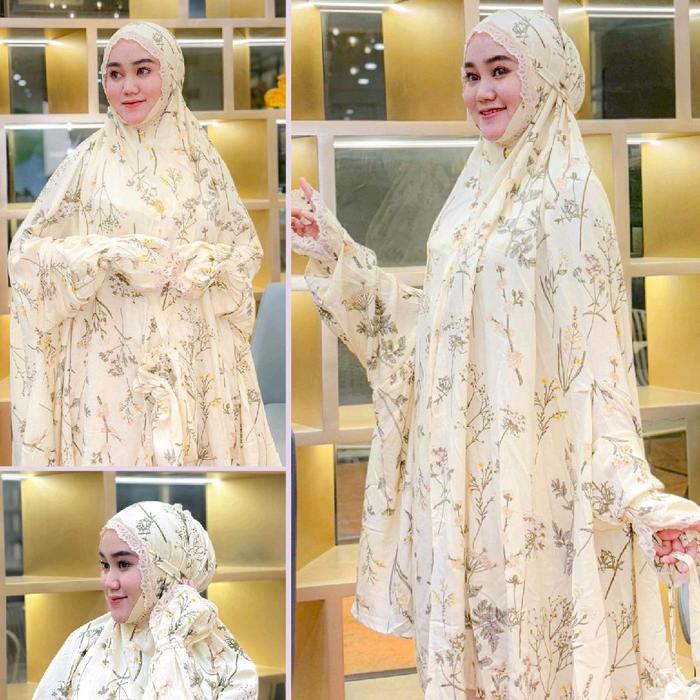 Mukena Atas bawah fathiya by elkisa/mukena atas bawah berlengan/mukena motif/mukena umroh/mukena ren
