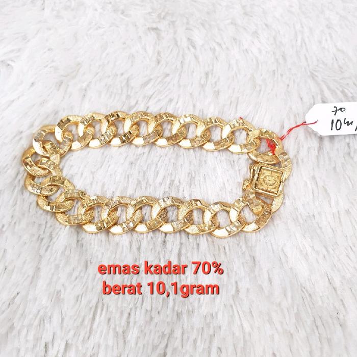 gelang sisik naga ukir emas kadar 70% berat 10,1gram
