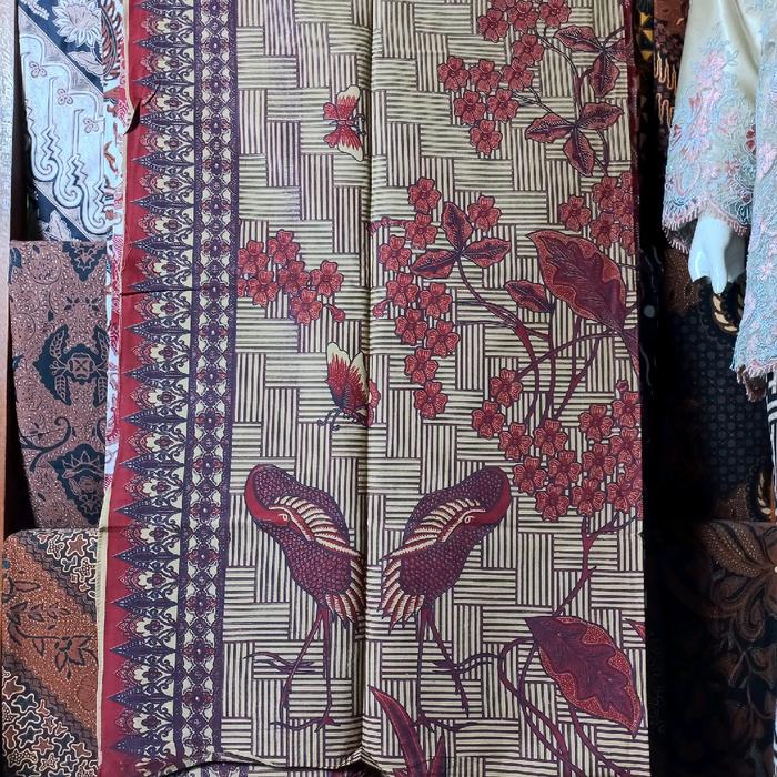 Batik Merah Bata Teracota Teracotta Kupu Sakura Bawahan Kebaya Bridesmaid Lamaran Wisuda Pesta Perni