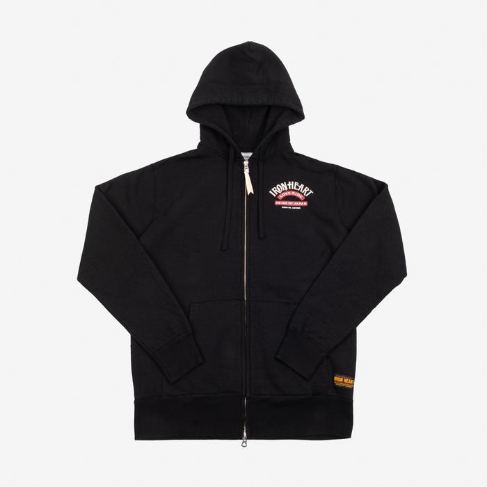 Iron Heart "Love Ride" 14Oz Loopwheeled Hoodie Jacket - Black Promo