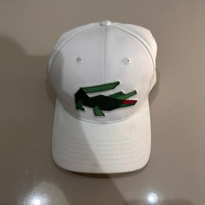 TOPI LACOSTE GOLF PUTIH LOGO