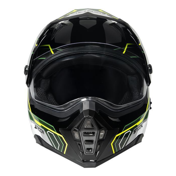 BERKUALITAS Cargloss Sircon Supermoto Venturo Helm Full Face - Green