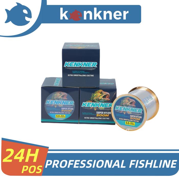 Kenkner 500M 200M Senar Pancing Flurocarbon Senar Supe Fishing Line Set Peralatan Memancing