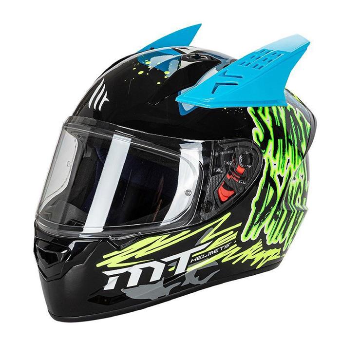 2 Buah Dekorasi Stiker Tanduk untuk Helm Sepeda Motor Dekorasi Helm
