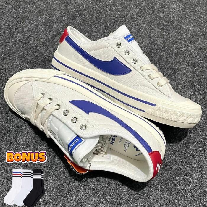 Sepatu Compas Original 100% Retrograde Black White/White Blue/Cream/Fullblack - Retro Fullblack, 39