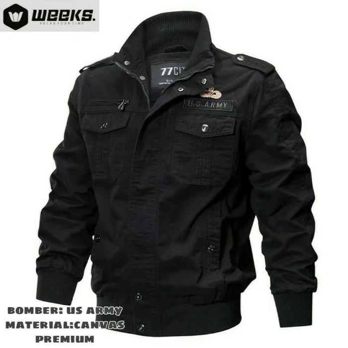Jacket Bomber Pria Canvas US Army Premium Jacket Model Terkini