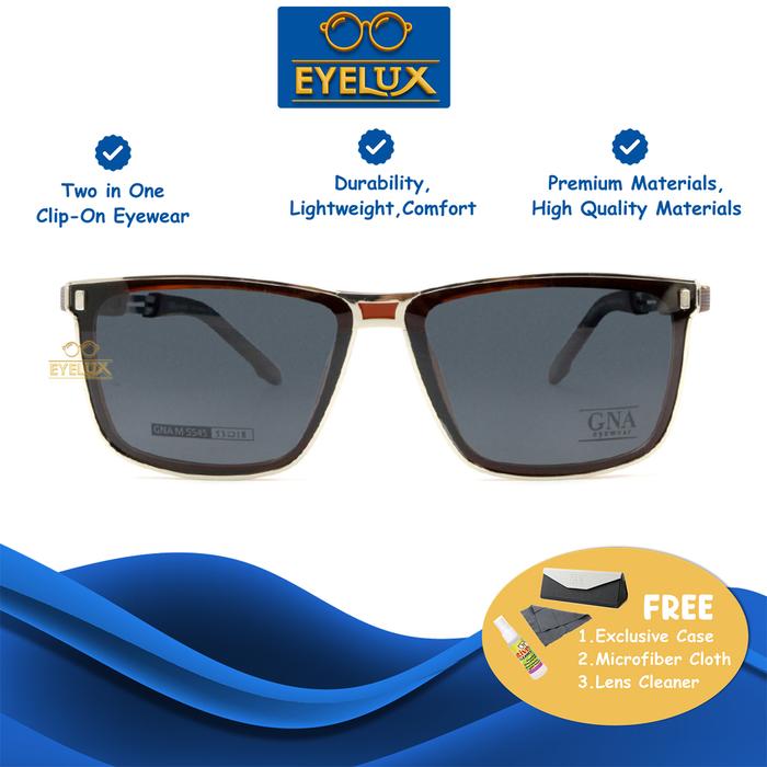 GNA CLIPON UV POLARIZED / GNA M-5545 / 53-18 / Frame Kacamata GNA Eyewear ORIGINAL