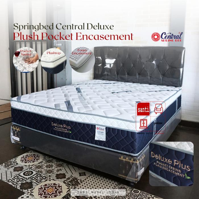Kasur Springbed Central Deluxe Plus Pocket Encasement  180 full set