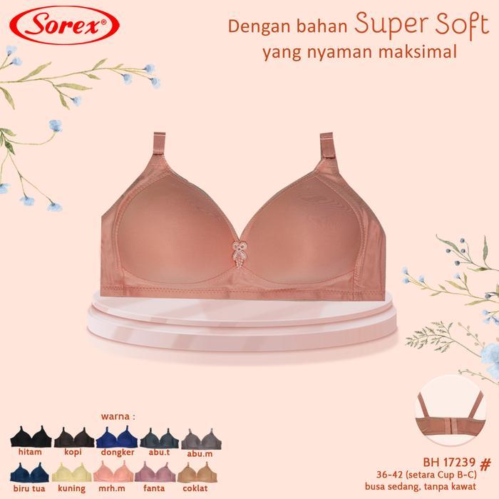 Terlaris- Sorex Bra Cd 1 Set Wanita - Bh 17239 & Celana Dalam Cd 1239 Busa Setelan Polos Mulus Motif