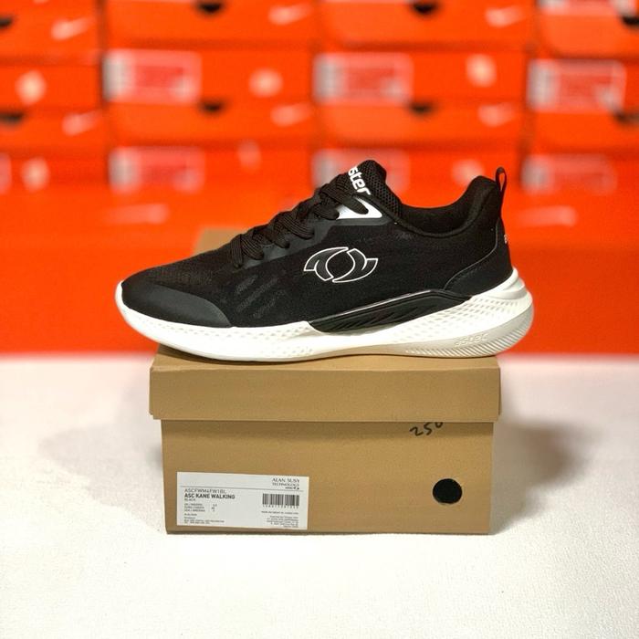 SEPATU LARI RUNNING ASTEC KANE WALKING BLACK WHITE ORIGINAL Shoes Kerja Sneakers