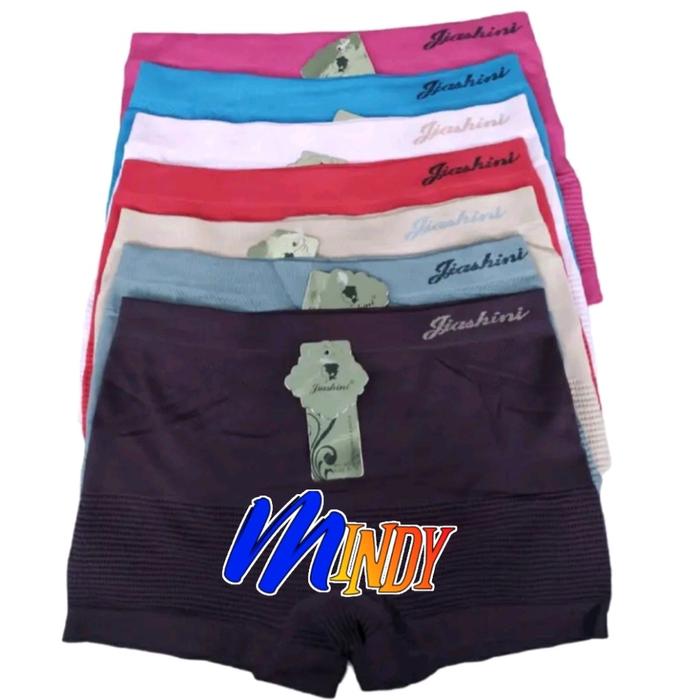 JIASHINI Celana Dalam Wanita isi 3 Pcs segi empat rajut Celana boxer wanita jumbo