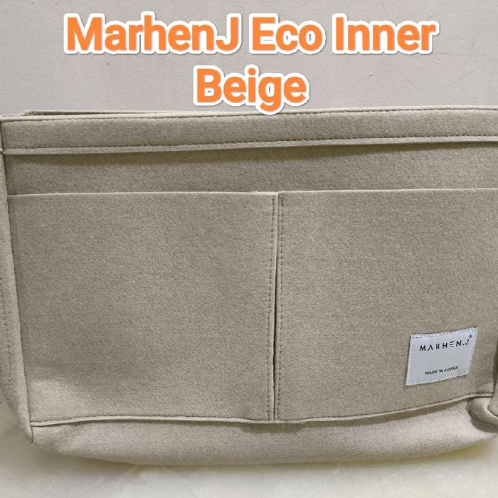 MarhenJ Eco Inner Bag Beige - Tas Dalam Berkualitas Tinggi dengan 4 Kompartemen & Ruang Botol - W31x