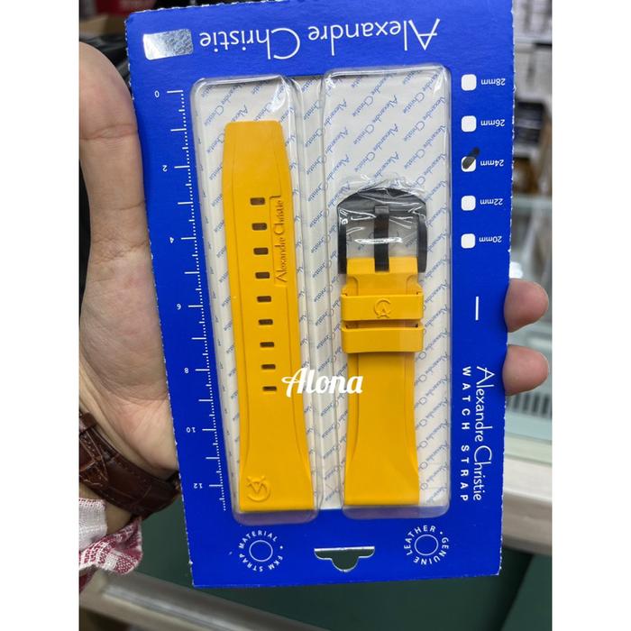 Ready Tali Jam Tangan Original Alexandre Christie Rubber/Karet Size 24mm Type AC 6565 / AC 9601 / AC