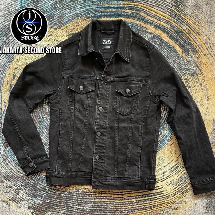Jaket Denim Zara Man Black Collection