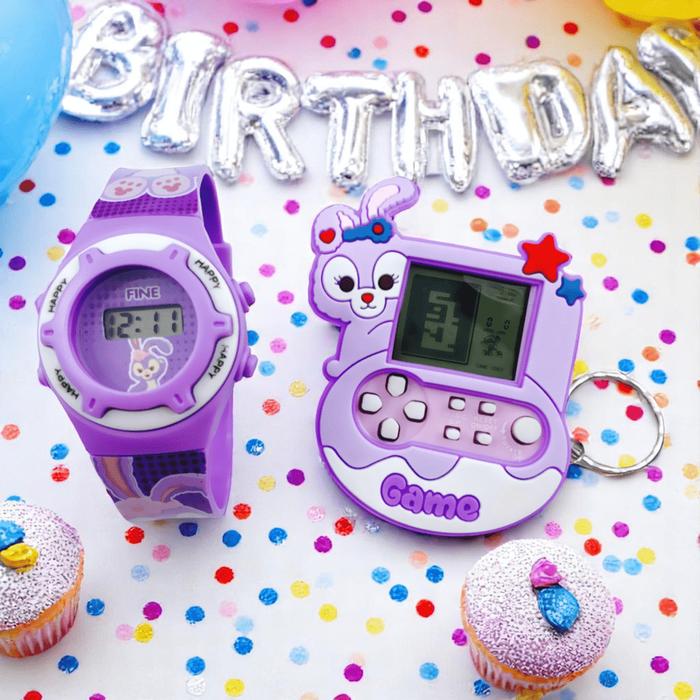 (NEW )Jam Tangan Anak Bonus GAMEBOT Mini Karakter Samrio Kuromi Lotso Jam + Gamebot