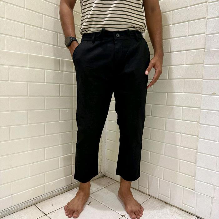Celana Sirwal Angkle Pants Hablo Warna Hitam Office Casual Formal Bahan Katun Twill Slimfit