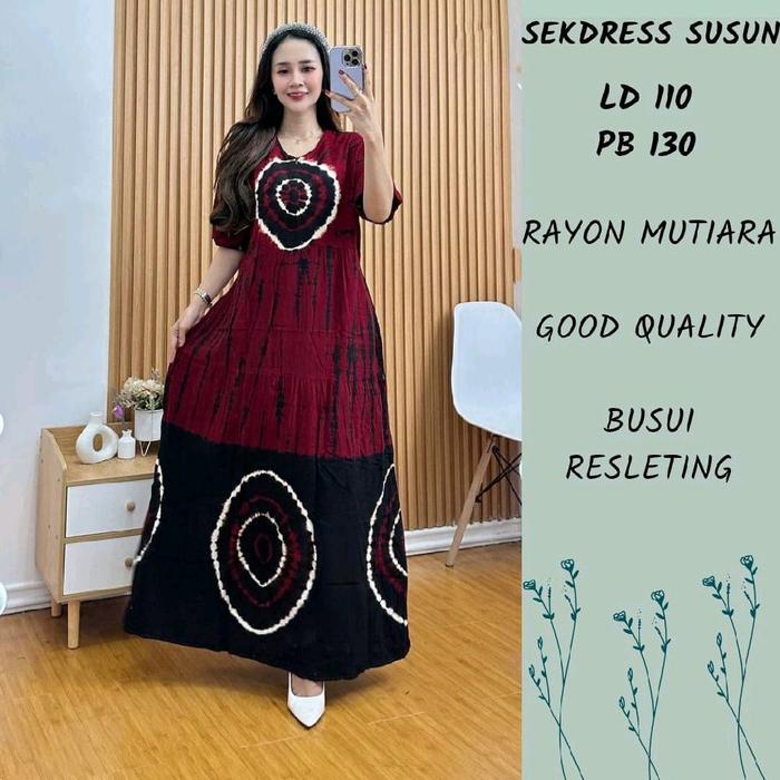 Sekdress Susun Rayon Mutiara Cap Busui