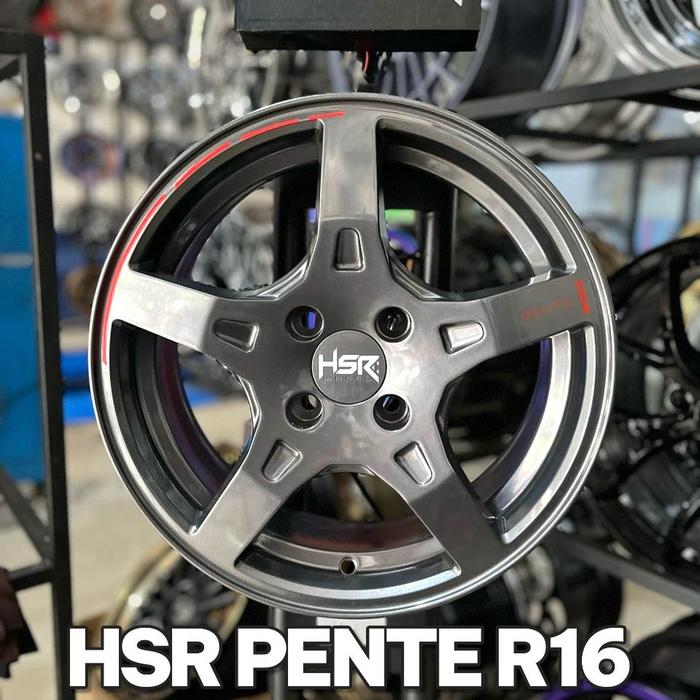 Velg PENTE HSR dengan spesifikasi Ring 16, lebar 7 inci, PCD 4x100, offset (ET) 42, dan warna Iridiu