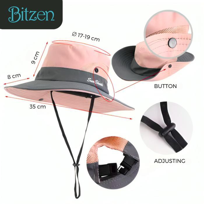 Exclusive Sale Topi Wanita Pria Bitzen Bucket Hat Topi Hiking - Mancing Bundar Pasti Ori
