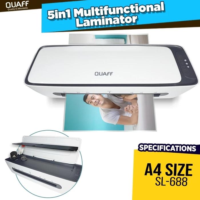 QUAFF Mesin Laminating Ukuran F4 A4 SL-688 Mesin Laminator Panas Dingin
