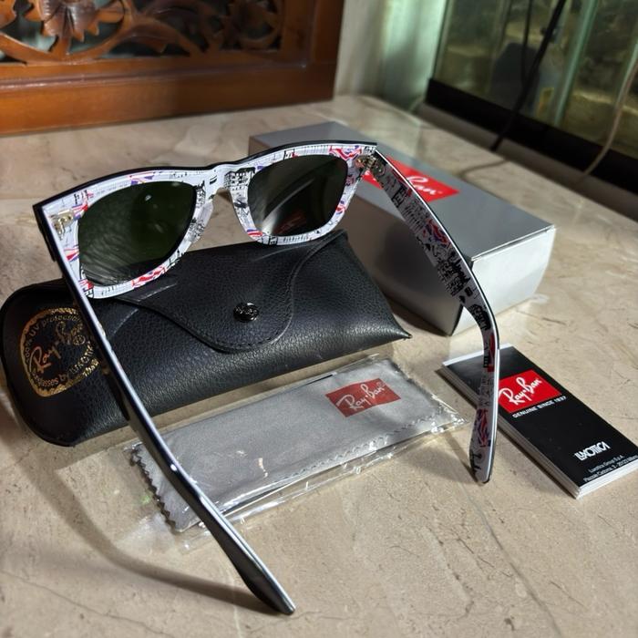 Kacamata klasik rayban Wayfarer Rb 2140 1114 sz 50 kaca hijau