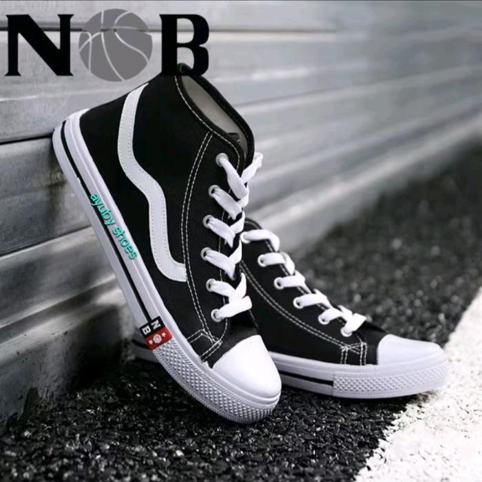 Sepatu N BOLA B ) HITAM PUTIH. NBCROSS-BLECK whete- sepatu NB SEKOLAH pria wanita-SD/SMP/ SMA/