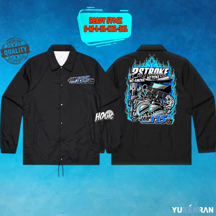 JAKET COACH OTOMOTIF JET DARAT 2 STROKE NO SMOKE NO POKE DESIGN KEREN STYLISH BAHAN ANTI AIR COACH J